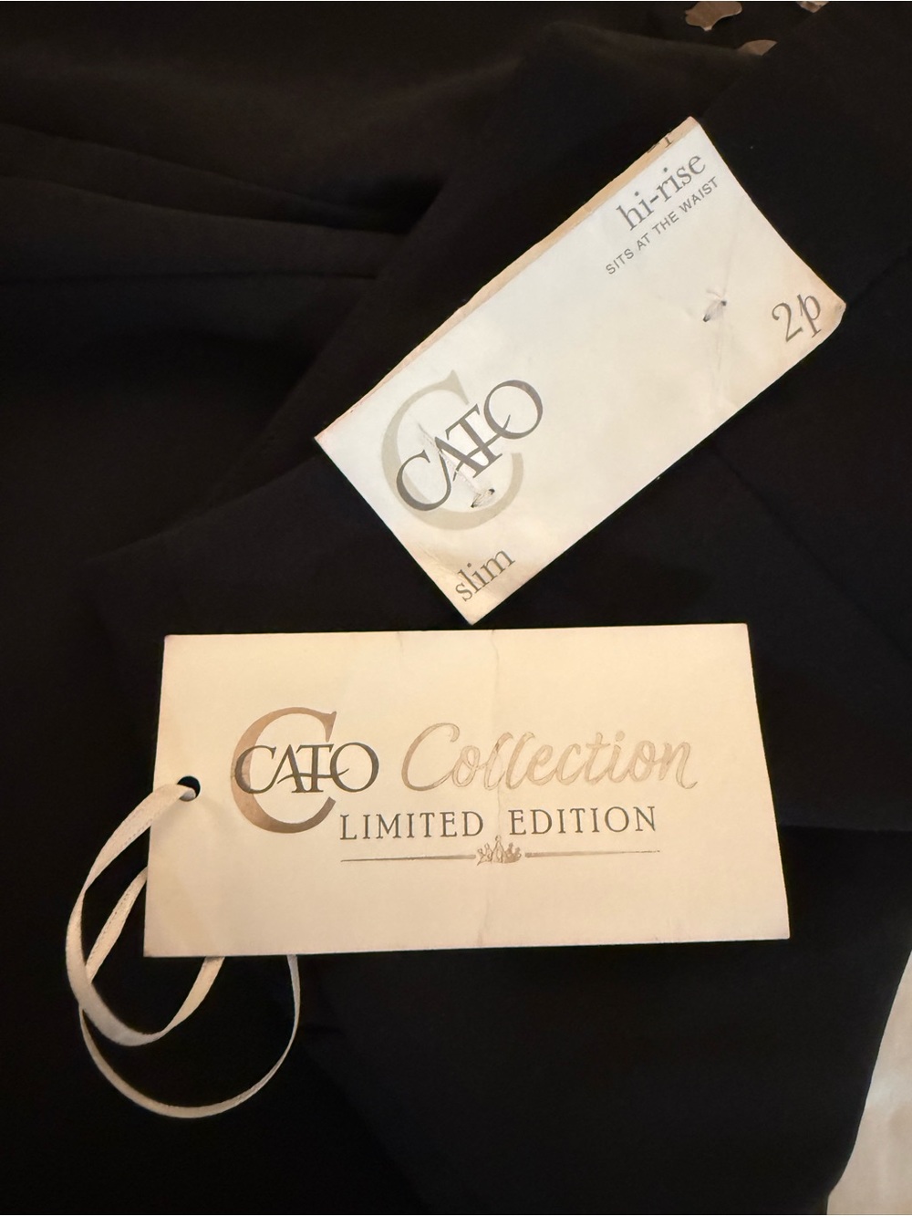 Cato Black Feather-Hem Cropped Pants - Picture 4 of 10